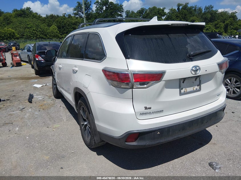 2016 Toyota Highlander VIN 5TDKKRFH2GS175717 IAAI salvage auction — FRONT END, Salvage (Louisiana), sold $4,750 on 2026-07-08 (photo 3)