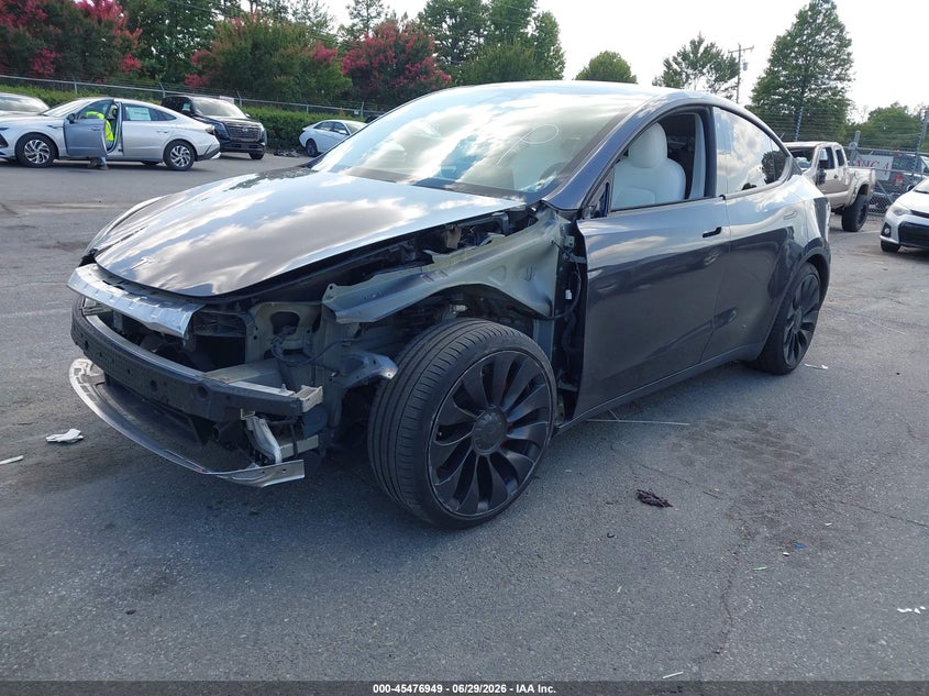 2020 Tesla Model y VIN 5YJYGDEF6LF052256 IAAI salvage auction — FRONT END, Salvage (North Carolina), sold $11,200 on 2026-08-03 (photo 2)