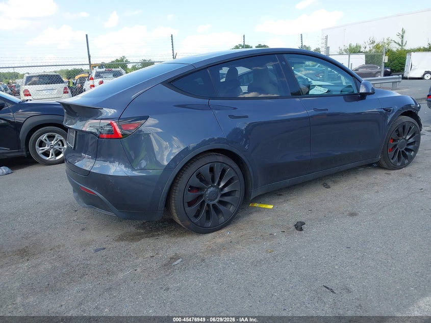 2020 Tesla Model y VIN 5YJYGDEF6LF052256 IAAI salvage auction — FRONT END, Salvage (North Carolina), sold $11,200 on 2026-08-03 (photo 4)