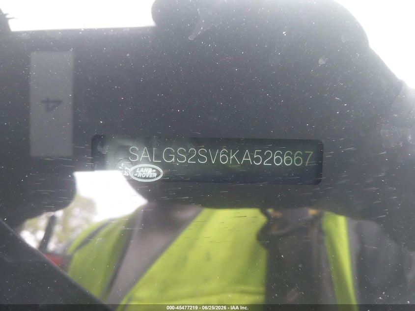 2019 Land rover RANGE ROVER VIN SALGS2SV6KA526667 IAAI salvage auction — ROOF, Salvage Title, sold $11,025 on 2026-07-28 (photo 9)