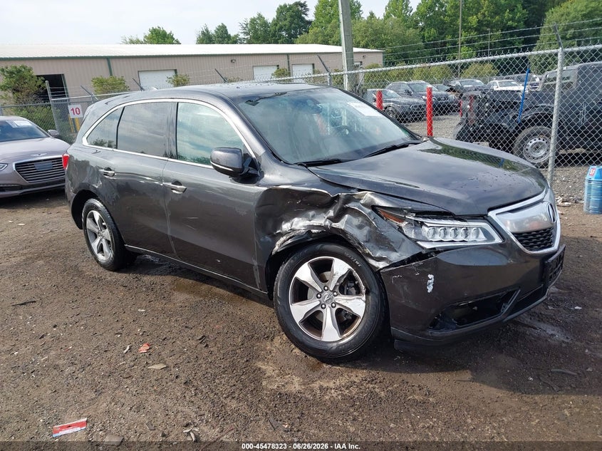 2016 Acura Mdx VIN 5FRYD4H25GB011901 IAAI salvage auction — RIGHT FRONT, Salvage Title, sold $1,500 on 2026-07-24 (photo 1)
