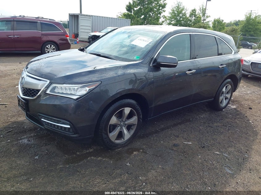 2016 Acura Mdx VIN 5FRYD4H25GB011901 IAAI salvage auction — RIGHT FRONT, Clear (Virginia), sold $1,500 on 2026-07-27 (photo 2)