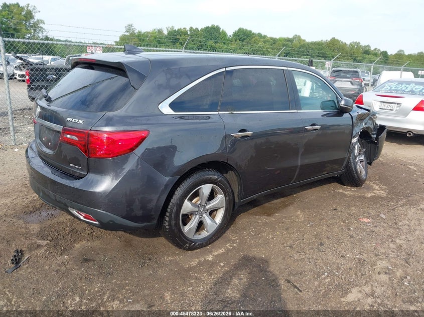 2016 Acura Mdx VIN 5FRYD4H25GB011901 IAAI salvage auction — RIGHT FRONT, Salvage Title, sold $1,500 on 2026-07-24 (photo 4)