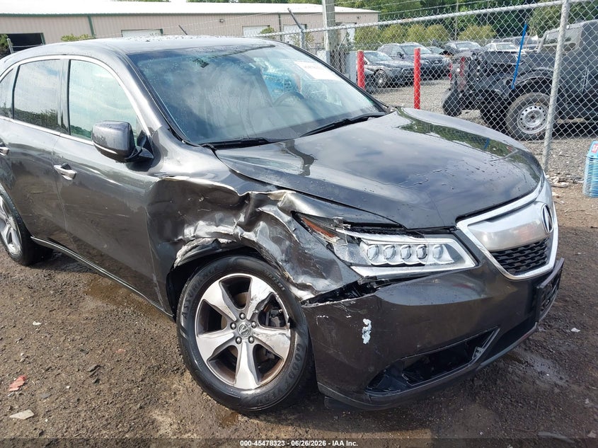 2016 Acura Mdx VIN 5FRYD4H25GB011901 IAAI salvage auction — RIGHT FRONT, Clear (Virginia), sold $1,500 on 2026-07-27 (photo 6)