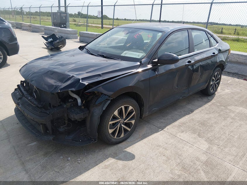2023 Volkswagen Jetta VIN 3VW5M7BU6PM022043 IAAI salvage auction — FRONT & REAR, Original (Texas), sold $2,700 on 2026-07-31 (photo 2)