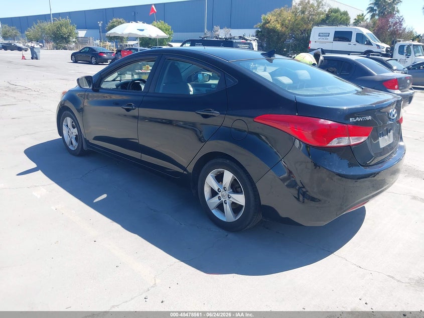 2013 Hyundai Elantra VIN KMHDH4AE4DU558116 IAAI salvage auction — NORMAL WEAR, Clear - Dealer Only (California), sold $600 on 2026-07-13 (photo 3)