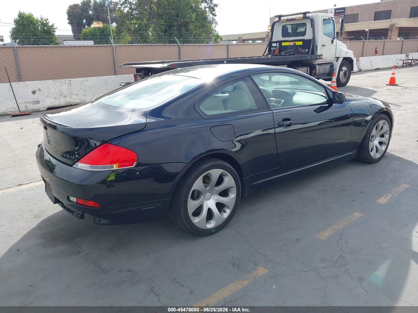 2007 BMW 6 series VIN WBAEH13547CR51397 IAAI salvage auction — LEFT SIDE, Salvage (California), sold $1,450 on 2026-07-13 (photo 4)