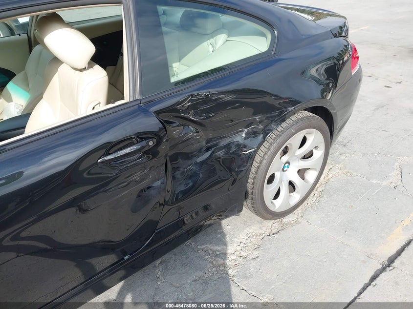 2007 BMW 6 series VIN WBAEH13547CR51397 IAAI salvage auction — LEFT SIDE, Salvage (California), sold $1,450 on 2026-07-13 (photo 6)