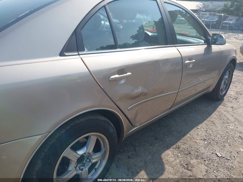 2008 Hyundai Sonata VIN 5NPET46C88H382041 IAAI salvage auction — RIGHT REAR, Salvage (Georgia), sold $975 on 2026-07-29 (photo 6)