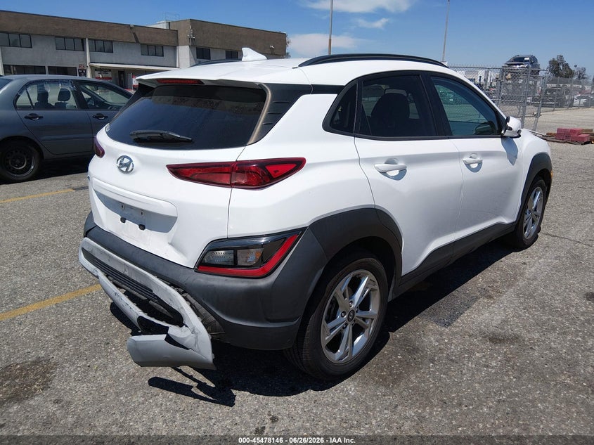 2022 Hyundai Kona VIN KM8K32AB3NU765405 IAAI salvage auction — REAR END, Salvage (California), sold $5,050 on 2026-07-14 (photo 4)