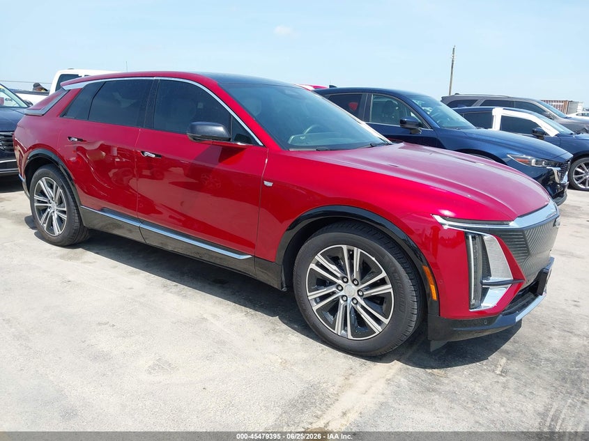 2025 Cadillac Lyriq VIN 1GYKPRRK8SZ312590 IAAI salvage auction — WATER/FLOOD, Salvage (Texas), sold $18,950 on 2026-07-30 (photo 1)
