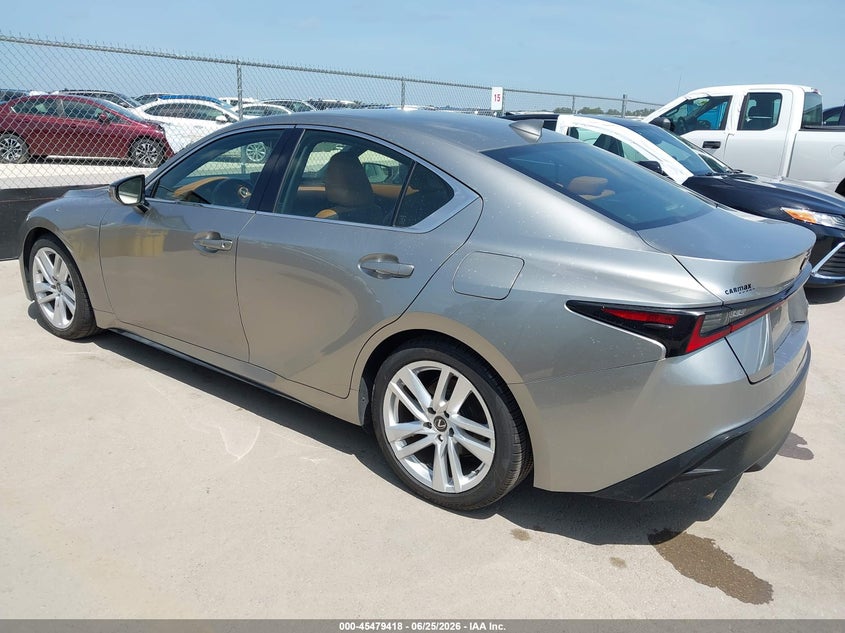 2021 Lexus Is VIN JTHAA1D26M5109346 IAAI salvage auction — WATER/FLOOD, Salvage (Texas), sold $11,100 on 2026-07-16 (photo 3)