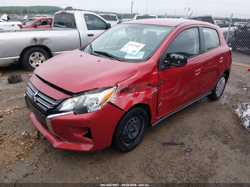 2021 Mitsubishi Mirage VIN ML32AUHJ4MH005965 IAAI salvage auction — RIGHT SIDE, Original (Texas), sold $1,700 on 2026-08-23 (photo 2)