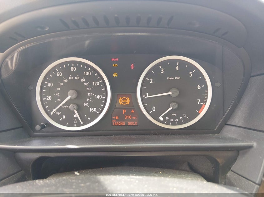 2007 BMW 5er VIN WBANE53567CK92867 IAAI salvage auction — NORMAL WEAR, Clear (Alabama), sold $225 on 2026-07-30 (photo 7)