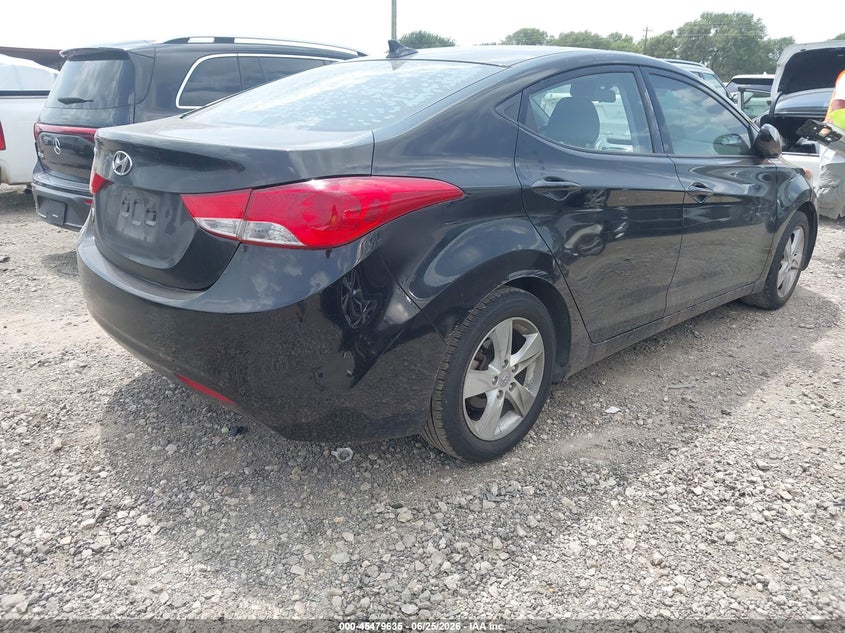2013 Hyundai Elantra VIN KMHDH4AEXDU814212 IAAI salvage auction — NORMAL WEAR, Original (Texas), sold $375 on 2026-07-21 (photo 4)