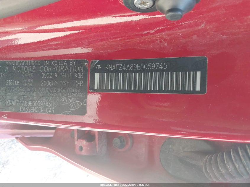 2014 Kia Forte VIN KNAFZ4A89E5059745 IAAI salvage auction — FRONT END, Salvage (Iowa), sold $750 on 2026-07-15 (photo 9)