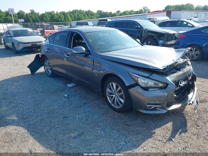 2014 Infiniti Q50 VIN JN1BV7AR7EM693944 IAAI salvage auction — REAR END, Salvage Title, sold $225 on 2026-07-20 (photo 1)