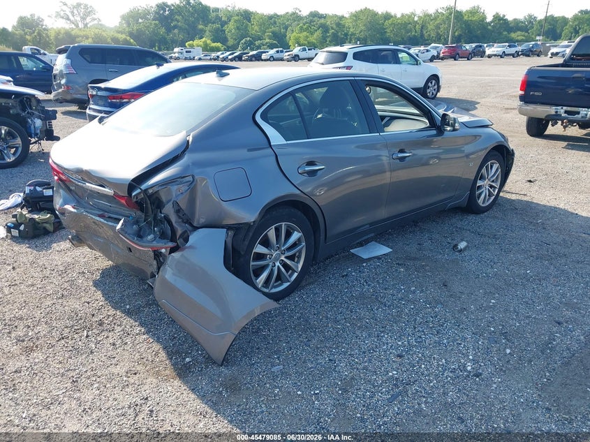 2014 Infiniti Q50 VIN JN1BV7AR7EM693944 IAAI salvage auction — REAR END, Salvage Title, sold $225 on 2026-07-20 (photo 4)