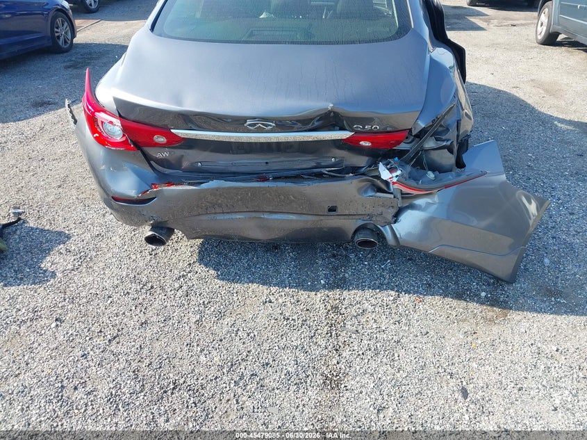 2014 Infiniti Q50 VIN JN1BV7AR7EM693944 IAAI salvage auction — REAR END, Salvage Title, sold $225 on 2026-07-20 (photo 6)