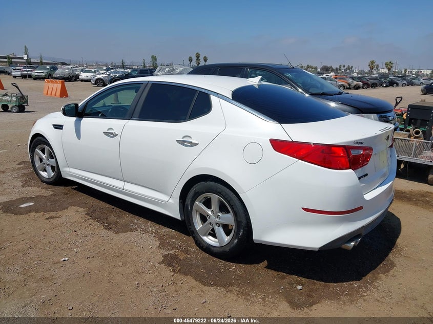 2015 Kia Optima VIN KNAGM4A78F5653805 IAAI salvage auction — NORMAL WEAR, Salvage Title (California), sold $1,200 on 2026-07-13 (photo 3)
