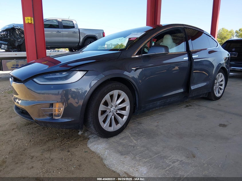 2021 Tesla Model x VIN 5YJXCDE28MF322674 IAAI salvage auction — RIGHT SIDE, Certificate Of Destruction (Florida), sold $7,600 on 2026-07-23 (photo 2)