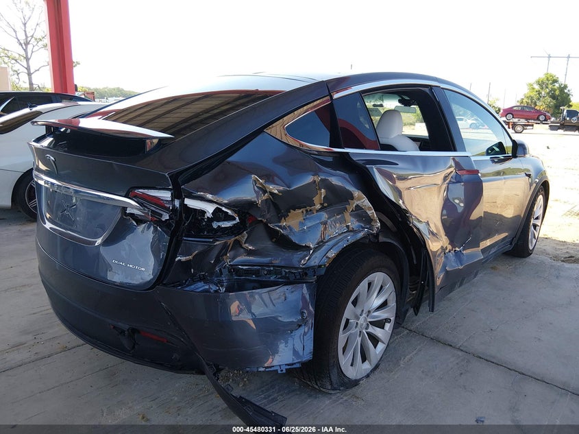 2021 Tesla Model x VIN 5YJXCDE28MF322674 IAAI salvage auction — RIGHT SIDE, Certificate Of Destruction (Florida), sold $7,600 on 2026-07-23 (photo 6)