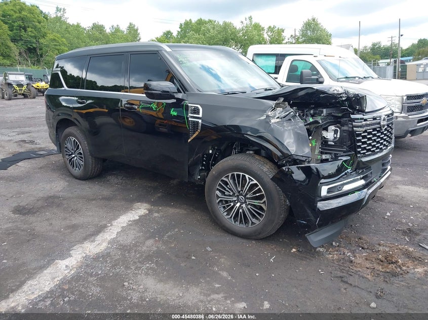 2026 Nissan Armada VIN JN8AY3BB4T9121034 IAAI salvage auction — FRONT END, Salvage Title, sold $35,750 on 2026-07-28 (photo 1)