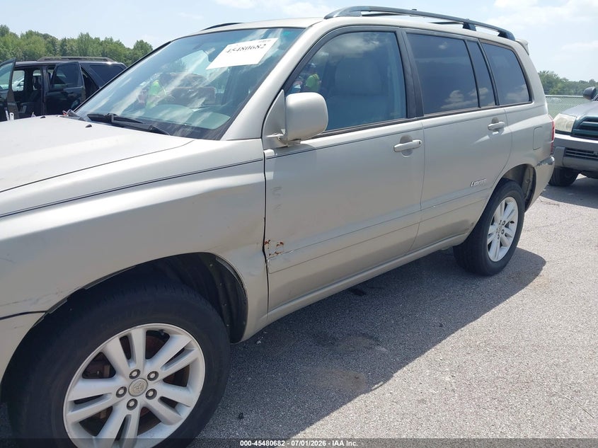2007 Toyota Highlander hybrid VIN JTEEW21A370046516 IAAI salvage auction — NORMAL WEAR, Clear (Indiana), sold $1,000 on 2026-07-30 (photo 6)