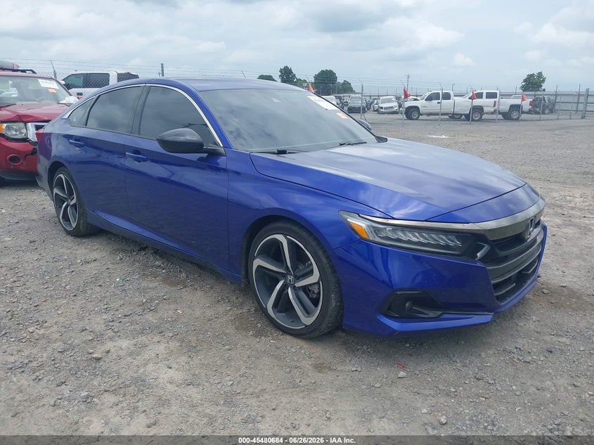 2022 Honda Accord VIN 1HGCV1F32NA088610 IAAI salvage auction — LEFT REAR, Clear (Arkansas), sold $8,600 on 2026-07-29 (photo 1)