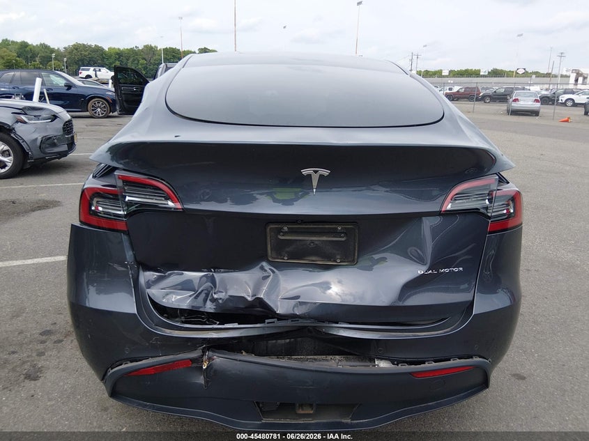 2021 Tesla Model y VIN 5YJYGDEE4MF278725 IAAI salvage auction — REAR END, Salvage Title, sold $9,500 on 2026-08-01 (photo 6)