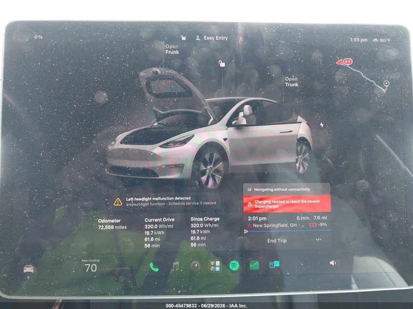 2023 Tesla Model y VIN 7SAYGDEE8PF697202 IAAI salvage auction — FRONT END, Salvage (Ohio), sold $7,300 on 2026-07-09 (photo 7)