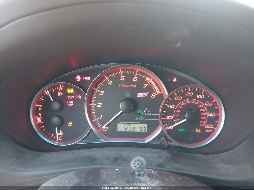 2013 Subaru Impreza wrx VIN JF1GR8H62DL839895 IAAI salvage auction — NORMAL WEAR, Clear - Dealer Only (California), sold $2,500 on 2026-07-14 (photo 7)
