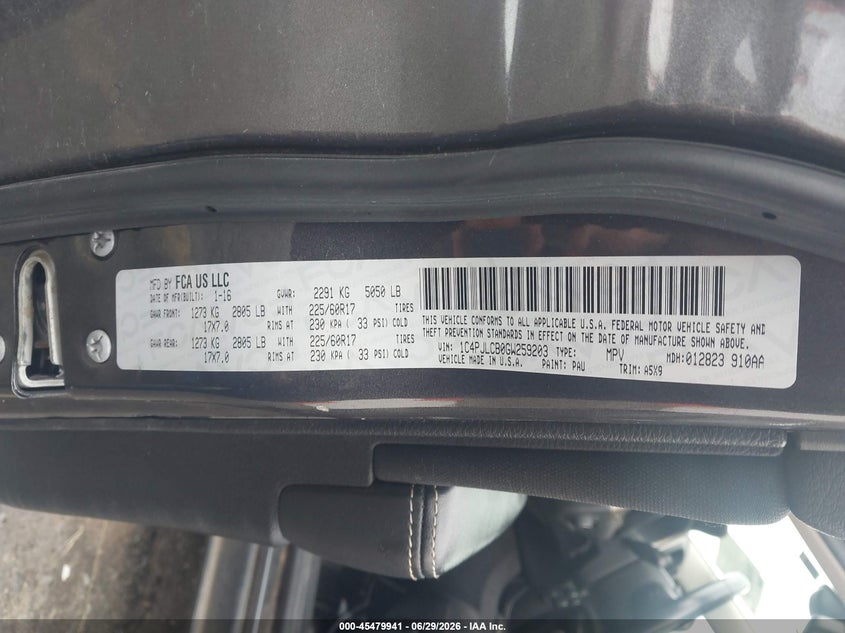 2016 Jeep Cherokee VIN 1C4PJLCB0GW259203 IAAI salvage auction — NORMAL WEAR, Clear-Dealer Only (Texas), sold $1,325 on 2026-07-09 (photo 9)