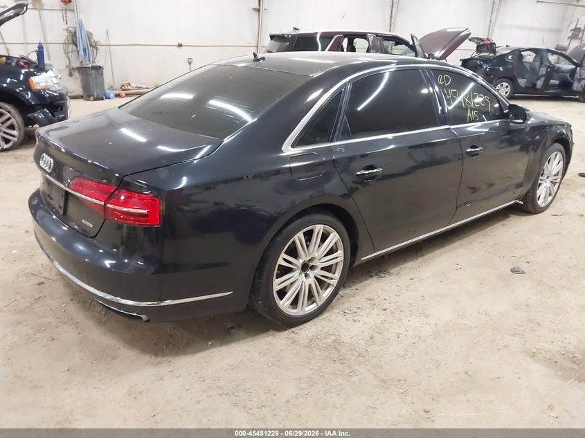 2015 Audi A8 VIN WAU3GAFD5FN040897 IAAI salvage auction — RIGHT FRONT, Salvage (Pennsylvania), sold $4,100 on 2026-07-31 (photo 4)