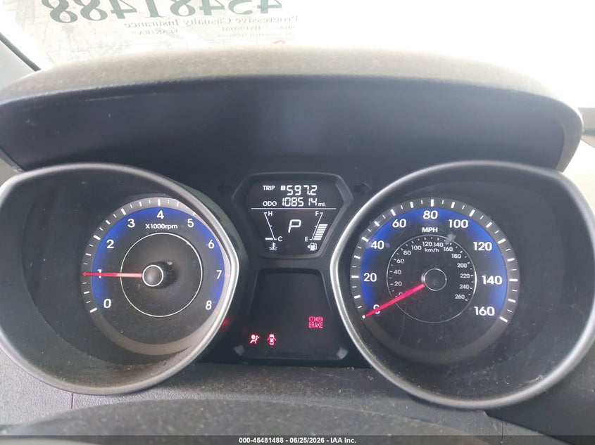 2013 Hyundai Elantra VIN KMHDH4AEXDU945253 IAAI salvage auction — REAR END, Salvage (California), sold $900 on 2026-07-28 (photo 7)