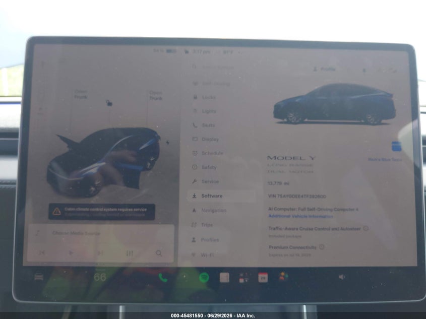 2026 Tesla Model y VIN 7SAYGDEE4TF392600 IAAI salvage auction — REAR END, Salvage Title, sold $16,800 on 2026-07-23 (photo 7)