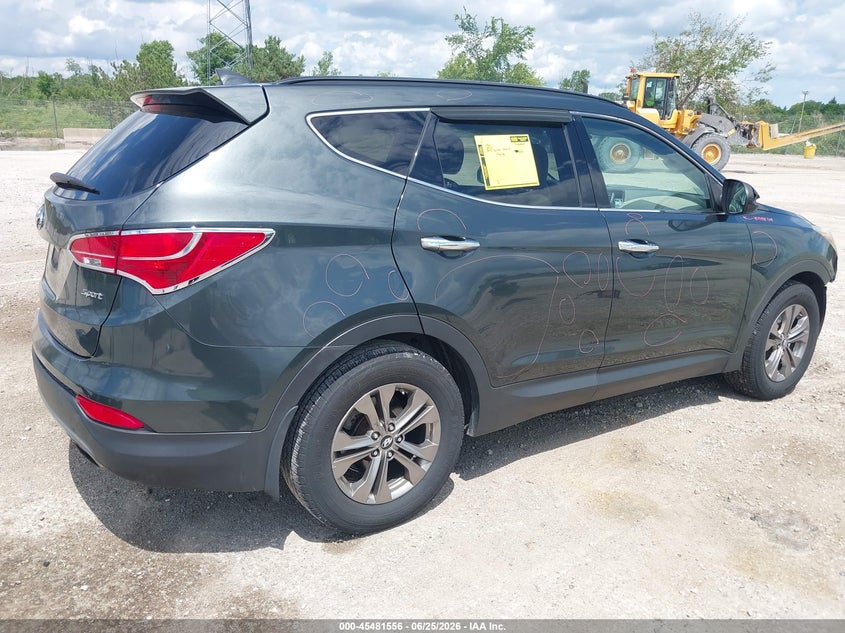 2013 Hyundai Santa fe VIN 5XYZU3LB9DG119594 IAAI salvage auction — FRONT & REAR, Salvage Title, sold $925 on 2026-07-15 (photo 4)