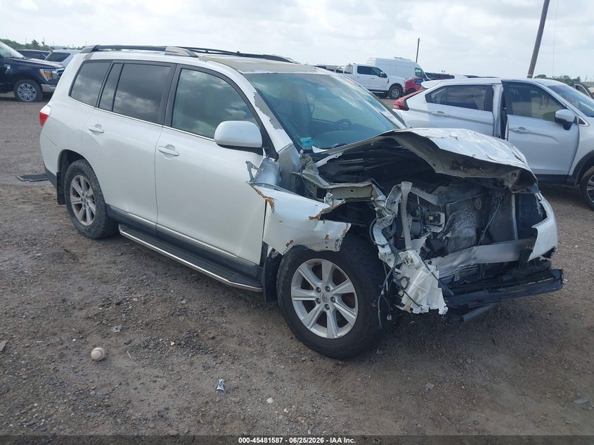 2013 Toyota Highlander VIN 5TDZK3EH8DS125980 IAAI salvage auction — FRONT END, Salvage (Texas), sold $25 on 2026-07-29 (photo 1)