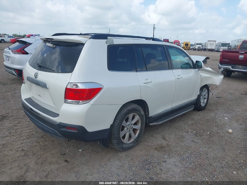 2013 Toyota Highlander VIN 5TDZK3EH8DS125980 IAAI salvage auction — FRONT END, Salvage (Texas), sold $25 on 2026-07-29 (photo 4)