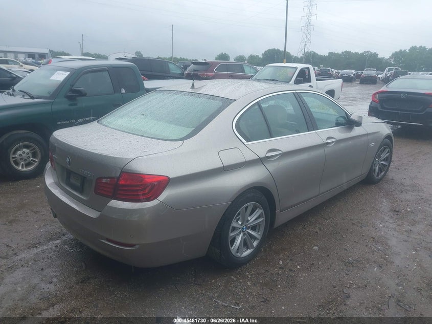 2014 BMW 5er VIN WBA5A7C5XED617132 IAAI salvage auction — LEFT SIDE, Salvage Title, sold $2,625 on 2026-08-05 (photo 4)