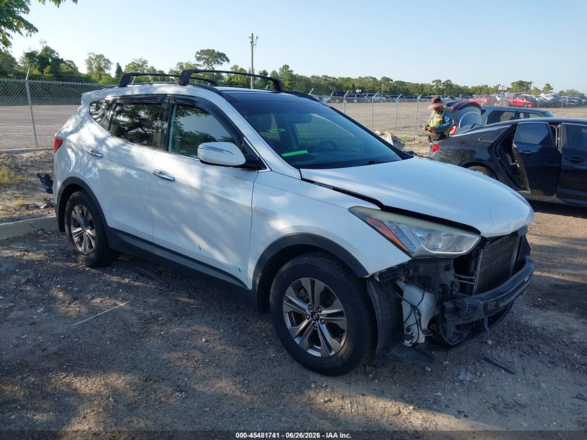 2016 Hyundai Santa fe VIN 5XYZU3LB0GG335113 IAAI salvage auction — FRONT END, Salvage Title, sold $2,400 on 2026-07-16 (photo 1)