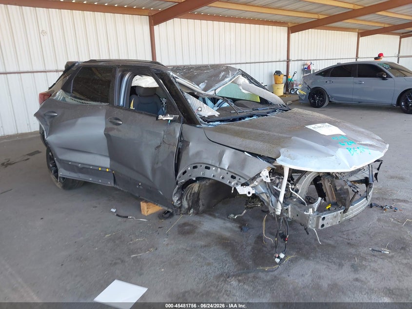 2023 Chevrolet Trailblazer VIN KL79MPS28PB035366 IAAI salvage auction — ROLLOVER, Salvage Title, sold $100 on 2026-07-23 (photo 1)