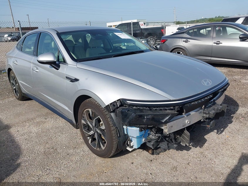 2025 Hyundai Sonata VIN KMHL64JAXSA458504 IAAI salvage auction — FRONT END, Enterprise Vehicles Clear Only (Idaho), sold $12,300 on 2026-07-15 (photo 1)