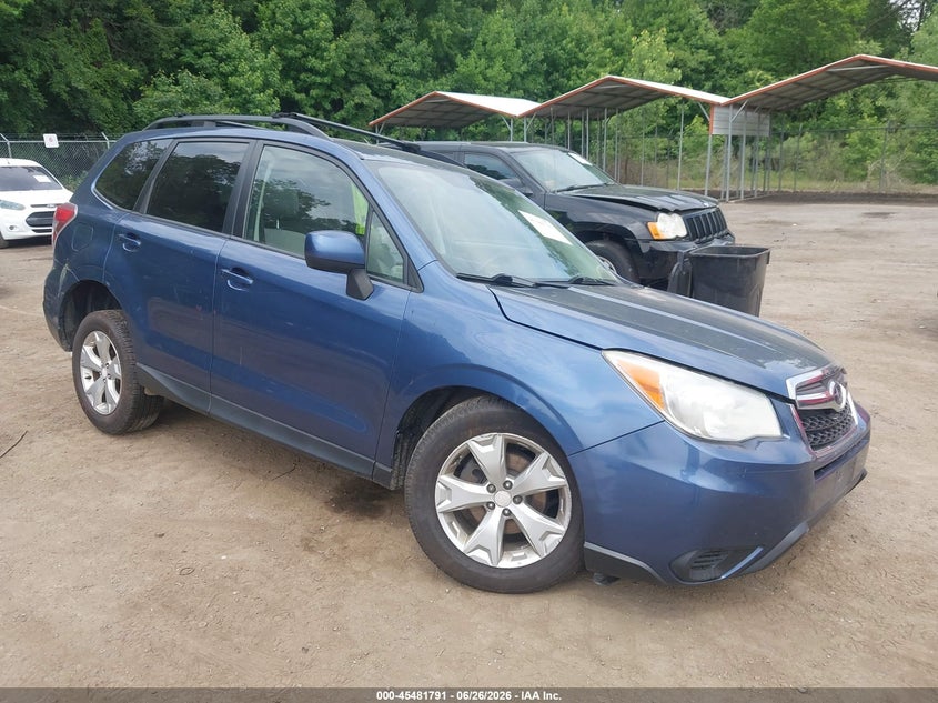 2014 Subaru Forester VIN JF2SJADC6EH445160 IAAI salvage auction — LEFT FRONT, Salvage - Greater Than 75% (Maryland), sold $125 on 2026-07-28 (photo 1)