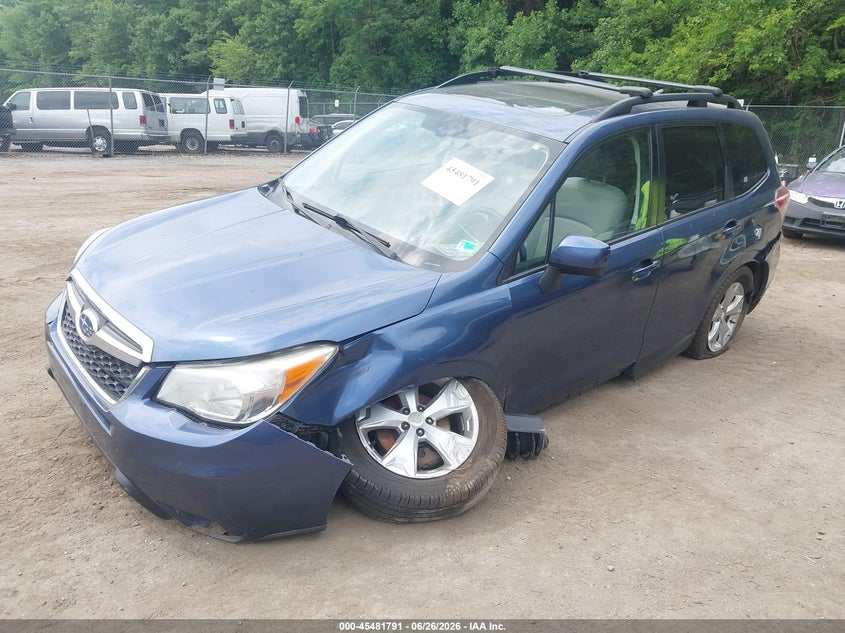 2014 Subaru Forester VIN JF2SJADC6EH445160 IAAI salvage auction — LEFT FRONT, Salvage - Greater Than 75% (Maryland), sold $125 on 2026-07-28 (photo 2)