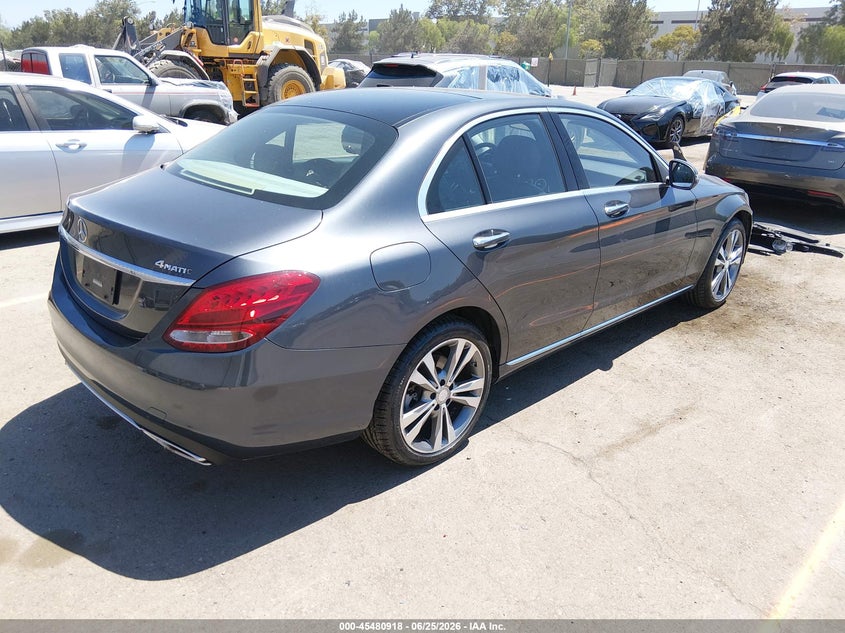 2016 Mercedes-benz C-klasse VIN WDDWF4KB5GR144492 IAAI salvage auction — REAR END, Salvage Title, sold $6,625 on 2026-08-10 (photo 4)
