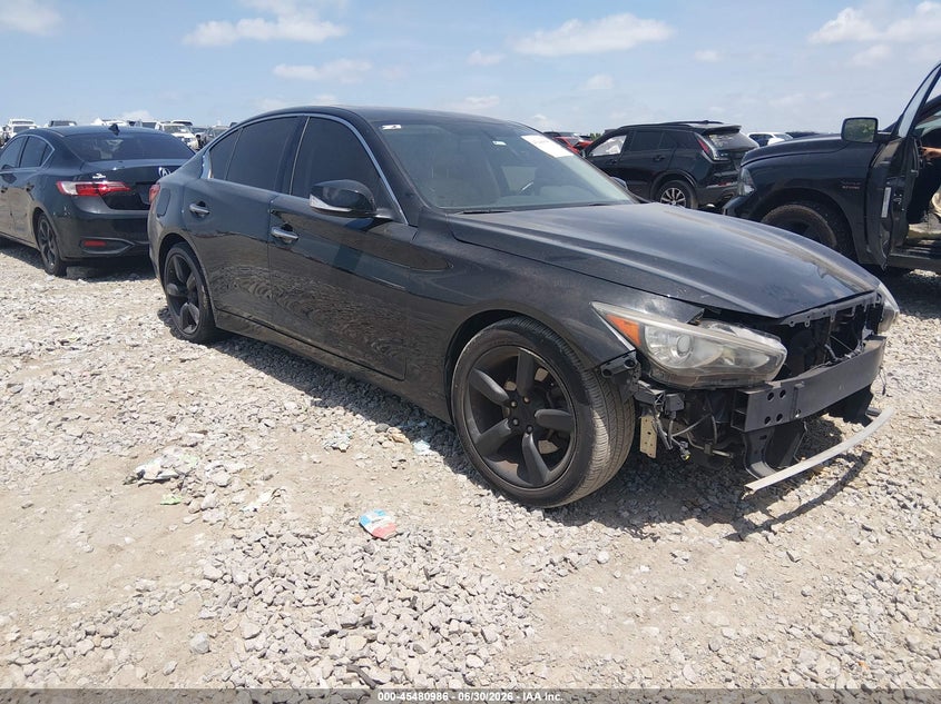 2014 Infiniti Q50 VIN JN1BV7AP3EM673981 IAAI salvage auction — FRONT END, Salvage (Tennessee), sold $925 on 2026-07-10 (photo 1)