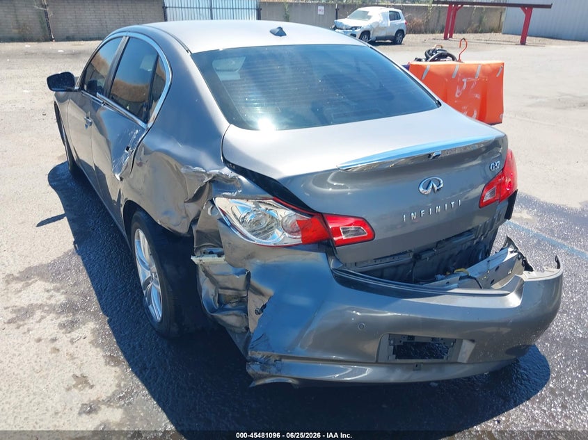 2013 Infiniti G VIN JN1CV6AP2DM719670 IAAI salvage auction — LEFT REAR, Salvage (California), sold $2,475 on 2026-07-15 (photo 3)