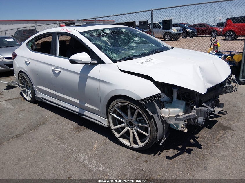 2020 Hyundai Elantra VIN KMHD04LBXLU012316 IAAI salvage auction — FRONT & REAR, Salvage (Texas), sold $1,100 on 2026-08-01 (photo 1)
