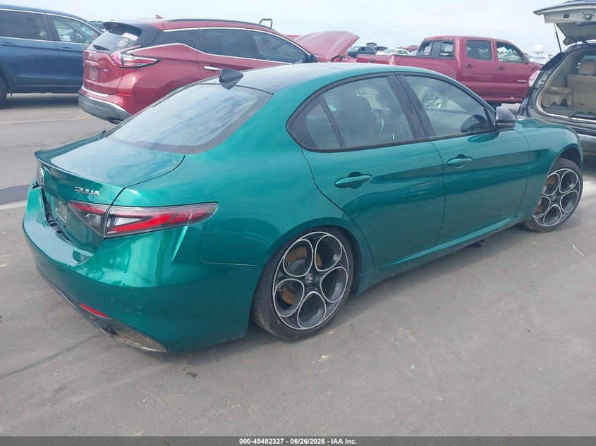 2025 Alfa romeo Giulia VIN ZARFAMAN9S7689688 IAAI salvage auction — LEFT REAR, Salvage (North Carolina), sold $9,000 on 2026-08-26 (photo 4)